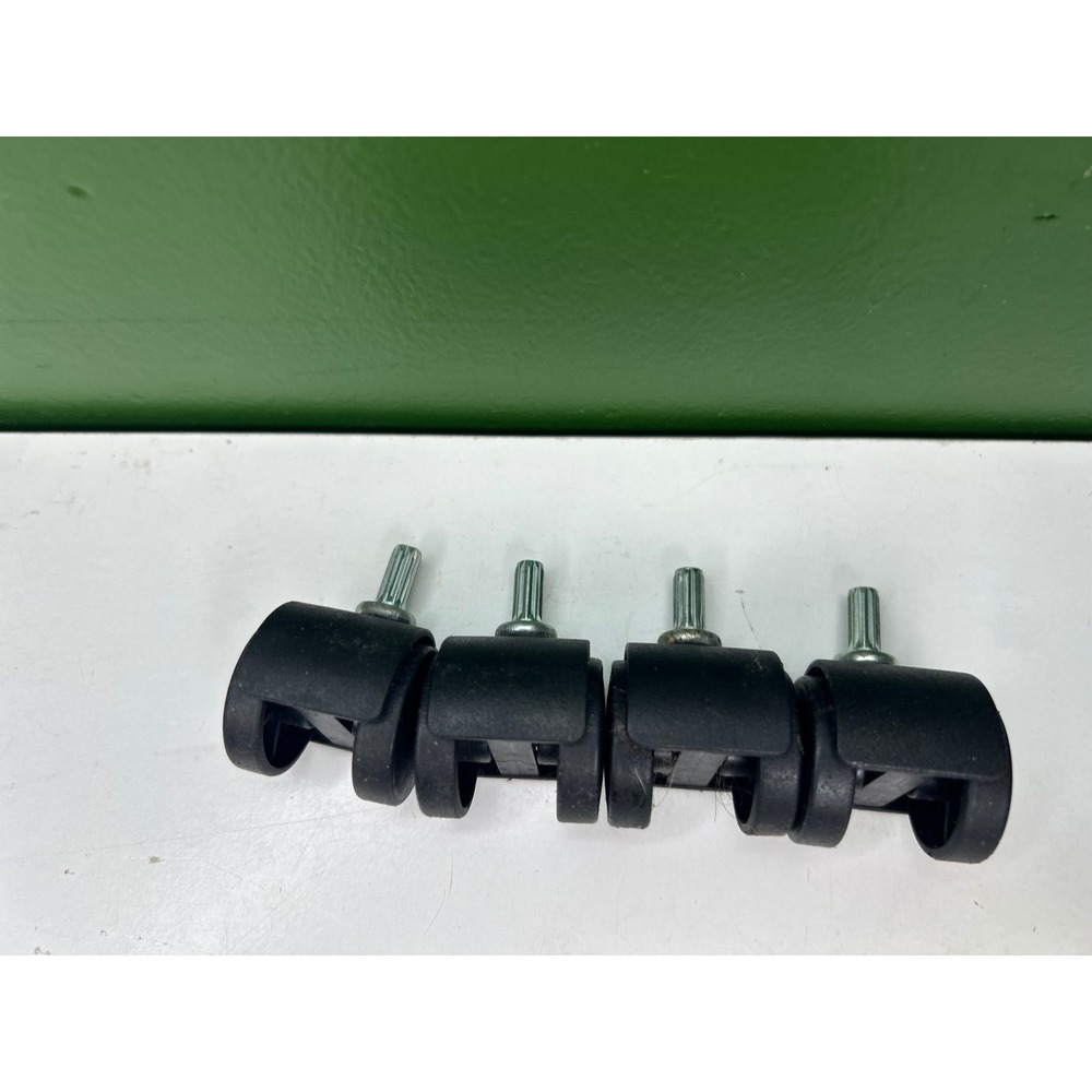 Set of 4 Black Office Chair Replacement Swivel Caster Wheels Grip Neck Stem